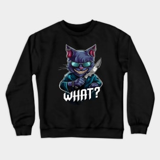 Cat With Knife Crewneck Sweatshirt